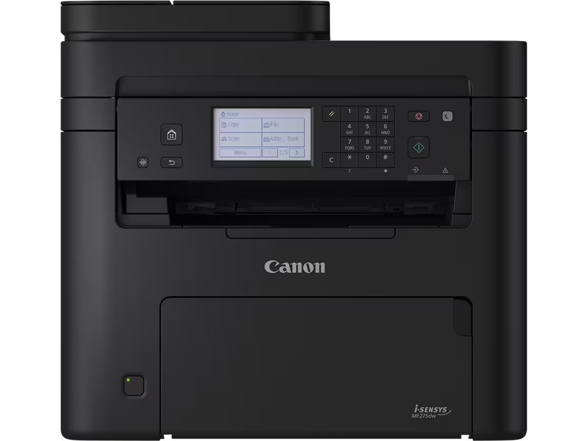Canon i-SENSYS MF275dw Wireless Monochrome Laser All-in-One Printer, Print/Scan/Copy/Fax, 29 ppm A4, Duplex, 6-line LCD, 35-sheet ADF, USB 2.0, WiFi, Black 