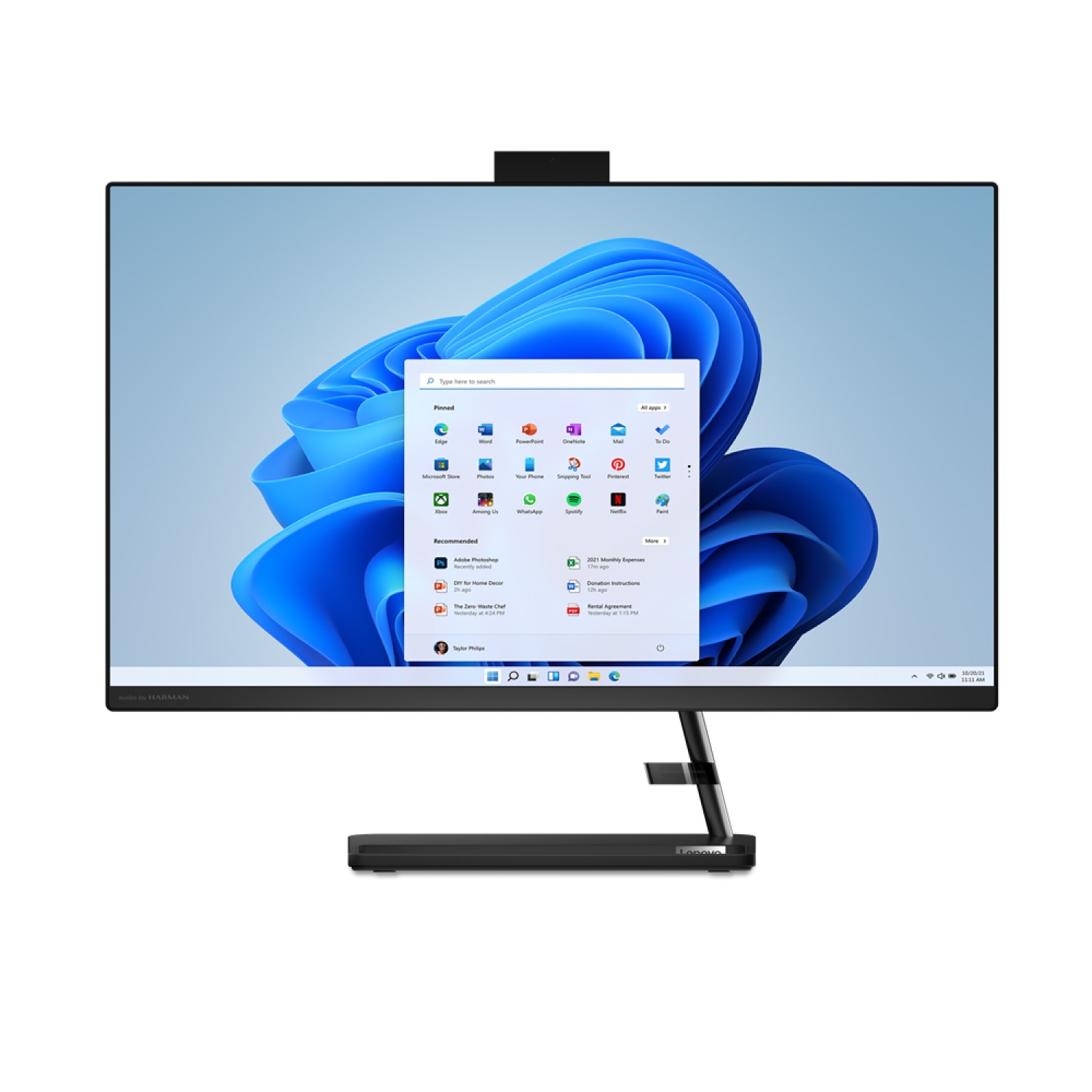 Lenovo All-In-One IdeaCentre AIO 3 24ITL6 Desktop Computer 11th Gen Intel Core i7-1165G7 8GB 1TB HDD 23.8 FHD  NVIDIA GeForce MX450-2GB Operating System (Dos/No OS) English Arabic Keyboard-Black