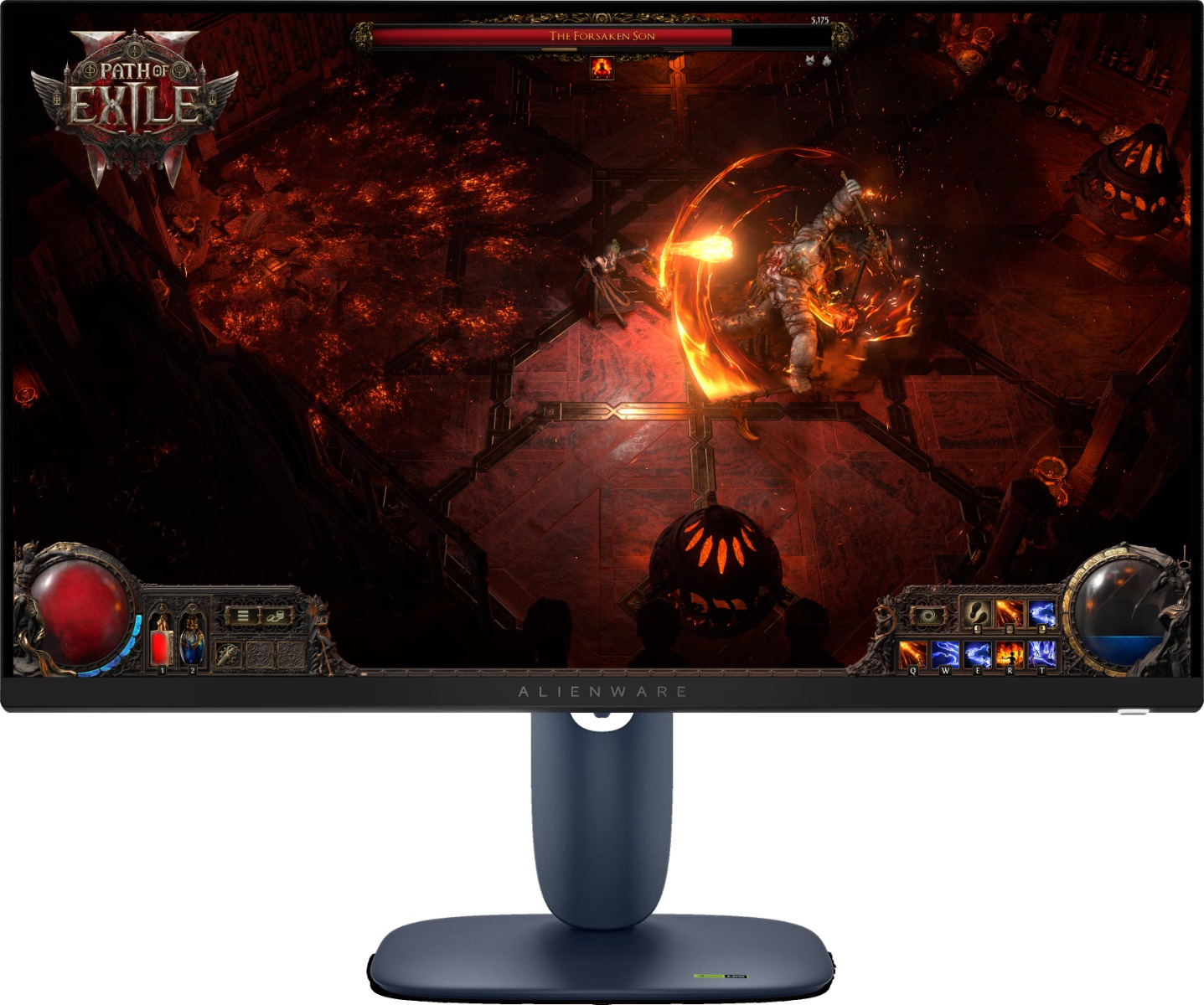 شاشة ألعاب Dell Alienware 27 بوصة QHD بتقنية Fast IPS بدقة 2560 × 1440 معدل تحديث 180 هرتز مزامنة تكيفية NVIDIA G-SYNC + AMD FreeSync تقنية تقليل الضوء الأزرق وComfortView Plus - أسود