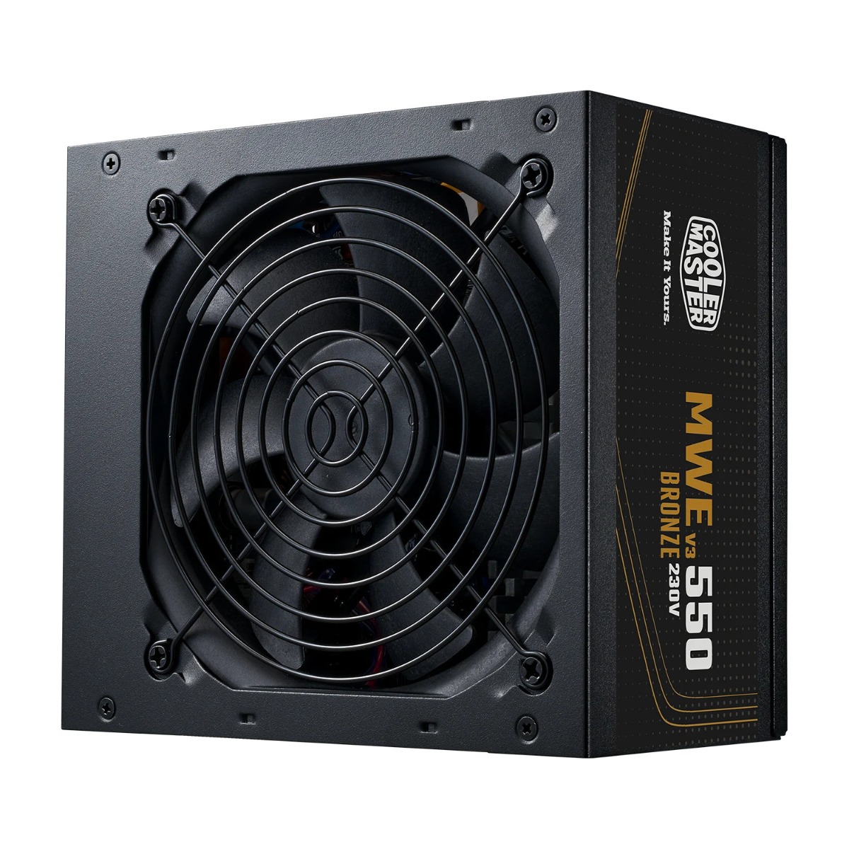Cooler Master MWE Bronze 550 V3 230V ATX 3.1 550W 80 PLUS Bronze ATX Power Supply, Non-Modular Black UK Cable