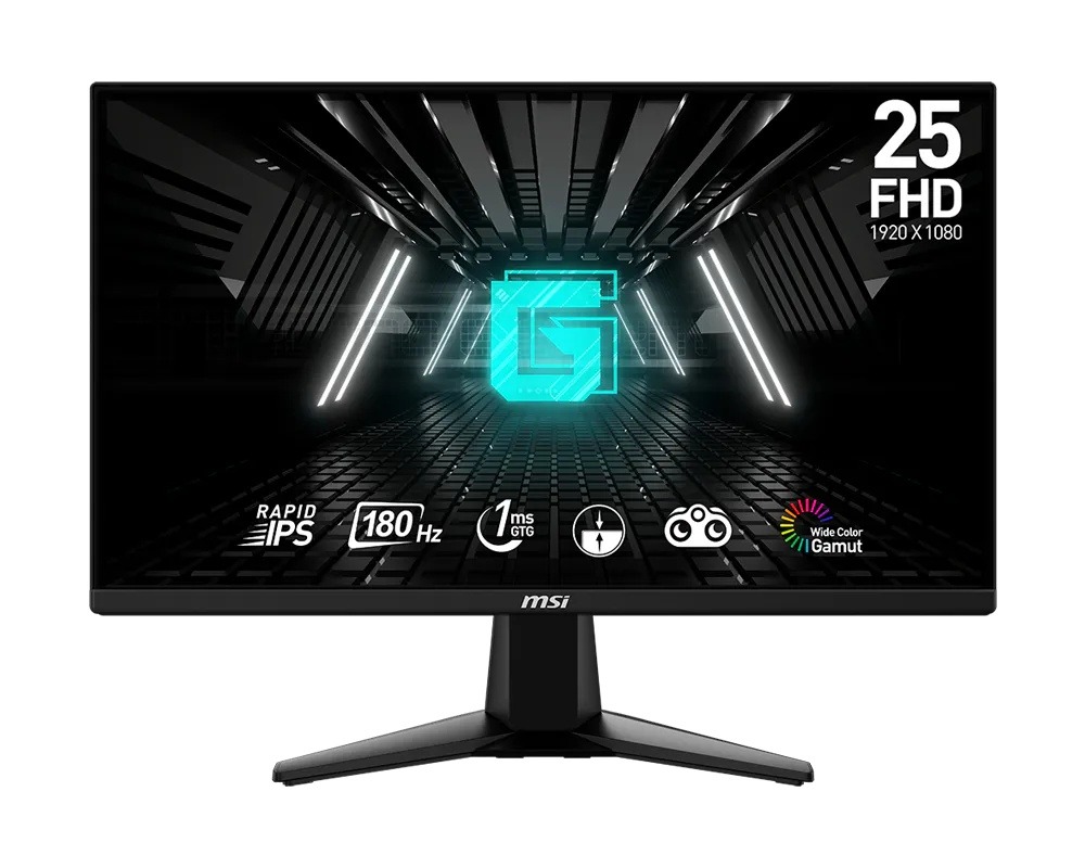 MSI G255F Gaming Monitor 24.5" FHD 1920 x 1080 IPS Display 180Hz Refresh Rate 1ms GTG Response Time Anti-Flicker Less Blue Light Night Vision - Black
