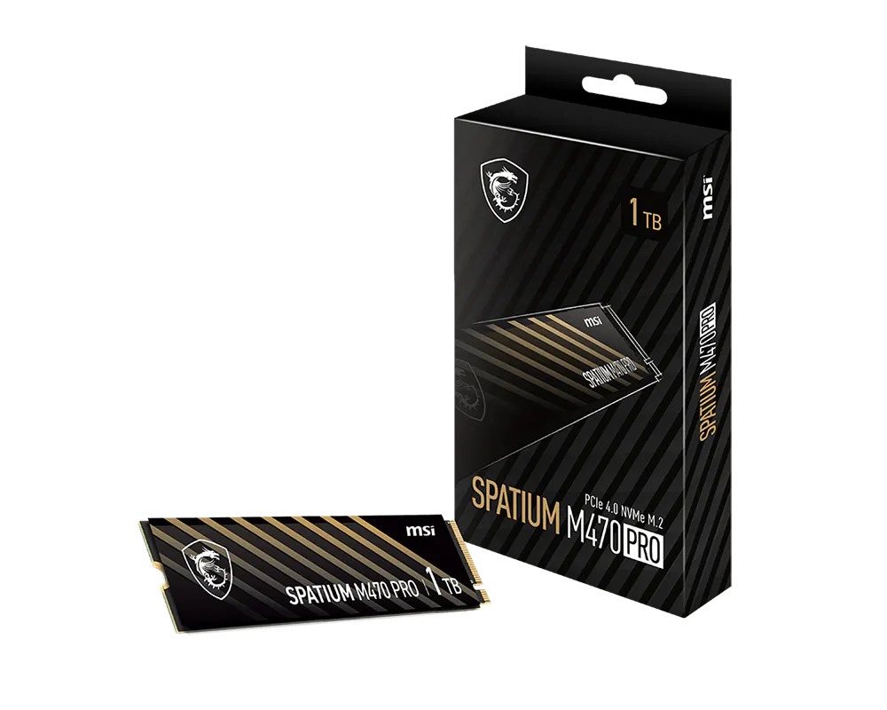 MSI Spatium M470 PRO 1 تيرابايت وحدة تخزين SSD داخلية، NVMe M.2 2280، PCIe 4.0، سرعة قراءة تصل إلى 6000 ميجابايت/ثانية، سرعة كتابة تصل إلى 4500 ميجابايت/ثانية | S78-440L0J0-P83