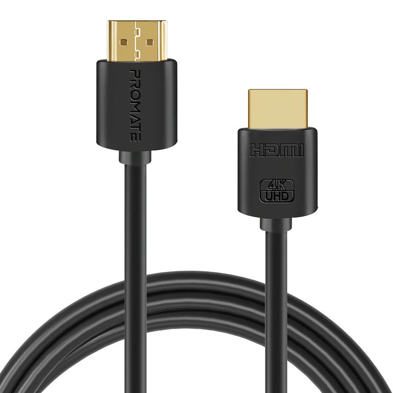 Promate proLink4K2-10M 4K 60 Hz HDMI 2.0 Cable 10m, Ethernet & 3D Support, 24K Gold-Plated Connectors, Low-Profile Design High-Bandwidth