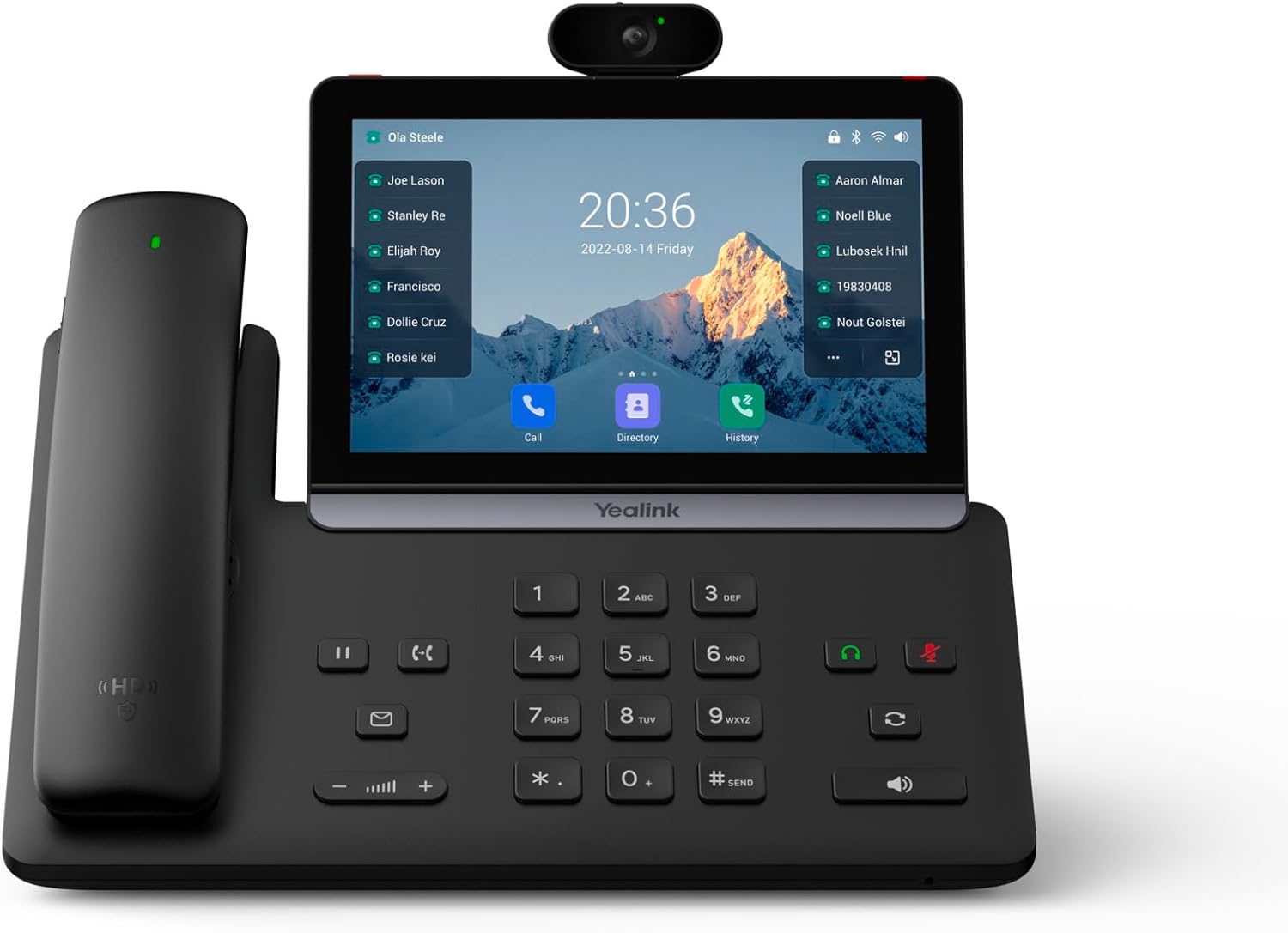 Yealink SIP-T88V 7 Inch Android Business IP Phone Wi-Fi, Bluetooth, 16 VoIP Accounts, Dual Gigabit Ethernet, USB-A & USB-C, HD Audio, PoE Support, Black