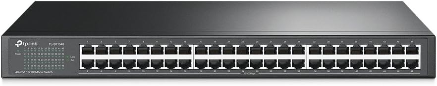 TP-Link TL-SF1048 48 Port 10/100Mbps Fast Ethernet Switch Plug and Play Rackmount Sturdy Metal w/Shielded Ports Fanless Limited Lifetime Protection Unmanaged