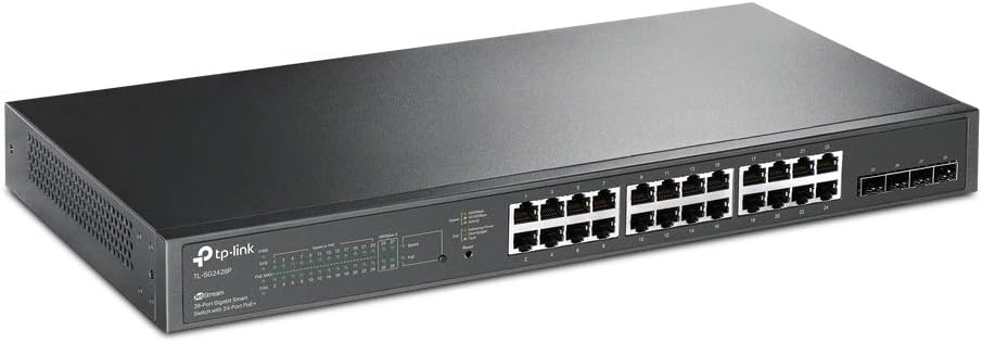TP Link TL-SG2428P JetStream 28-Port Gigabit Smart Switch with 24-Port PoE+