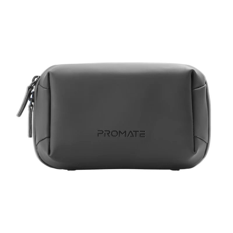Promate Velvena Tech Organizer Pouch Compact Lightweight PU Zippered Pouch for Gadgets