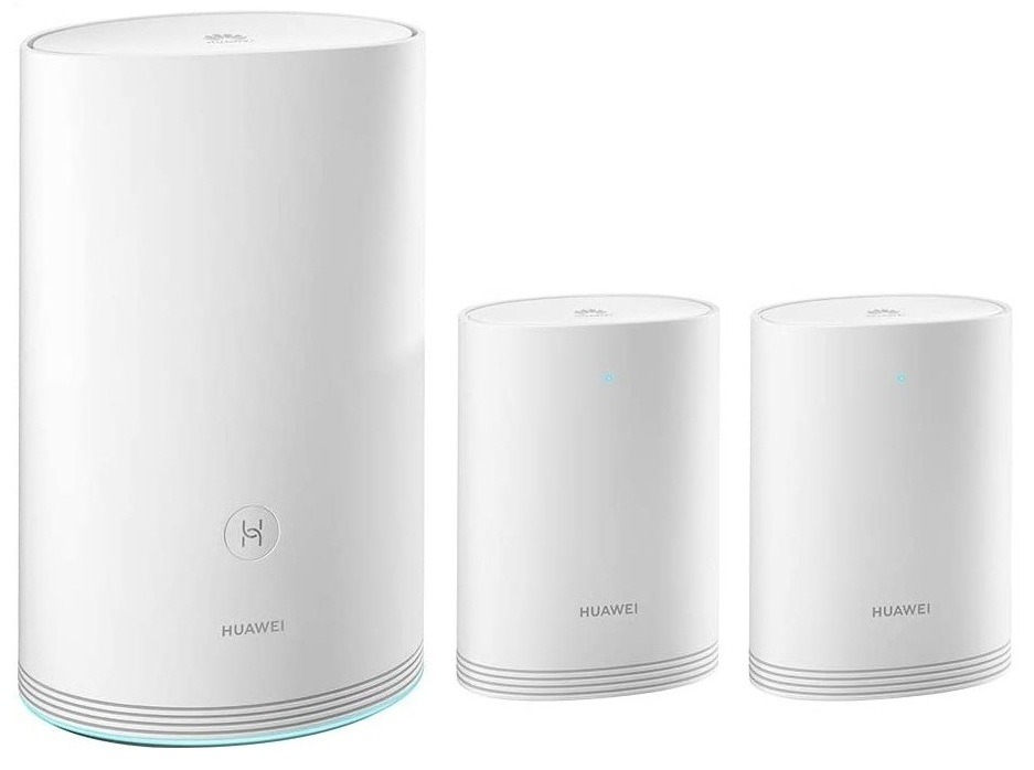 Huawei WS5280 WiFi Q2 Pro WS5280 Mesh System 1 Base + 2 Satellites, Dual‑Band 1167 Mbps Mesh with Powerline
