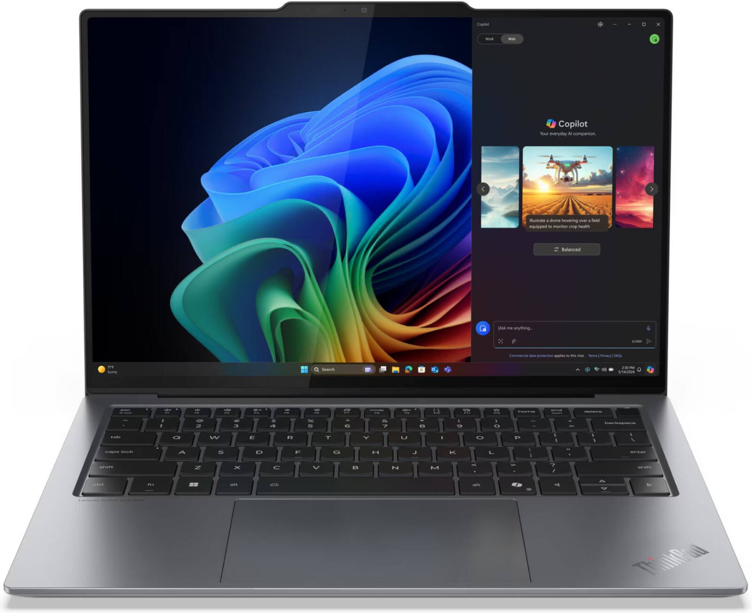 Lenovo ThinkPad X9-14 Gen 1 Aura Edition Laptop Intel Core Ultra 7-258V Processor 32GB Ram 1TB SSD Storage Intel Arc 140V Graphics 14 Inch WUXGA OLED 60Hz Display Operating System Windows 11 Pro English Arabic Backlit Keyboard - Grey