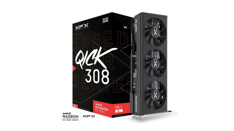 XFX SPEEDSTER QICK 308 AMD Radeon RX 7600 Black Edition Graphics Card | RX-76PQICKBY